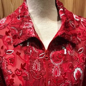 Sheer Embroidered Blouse